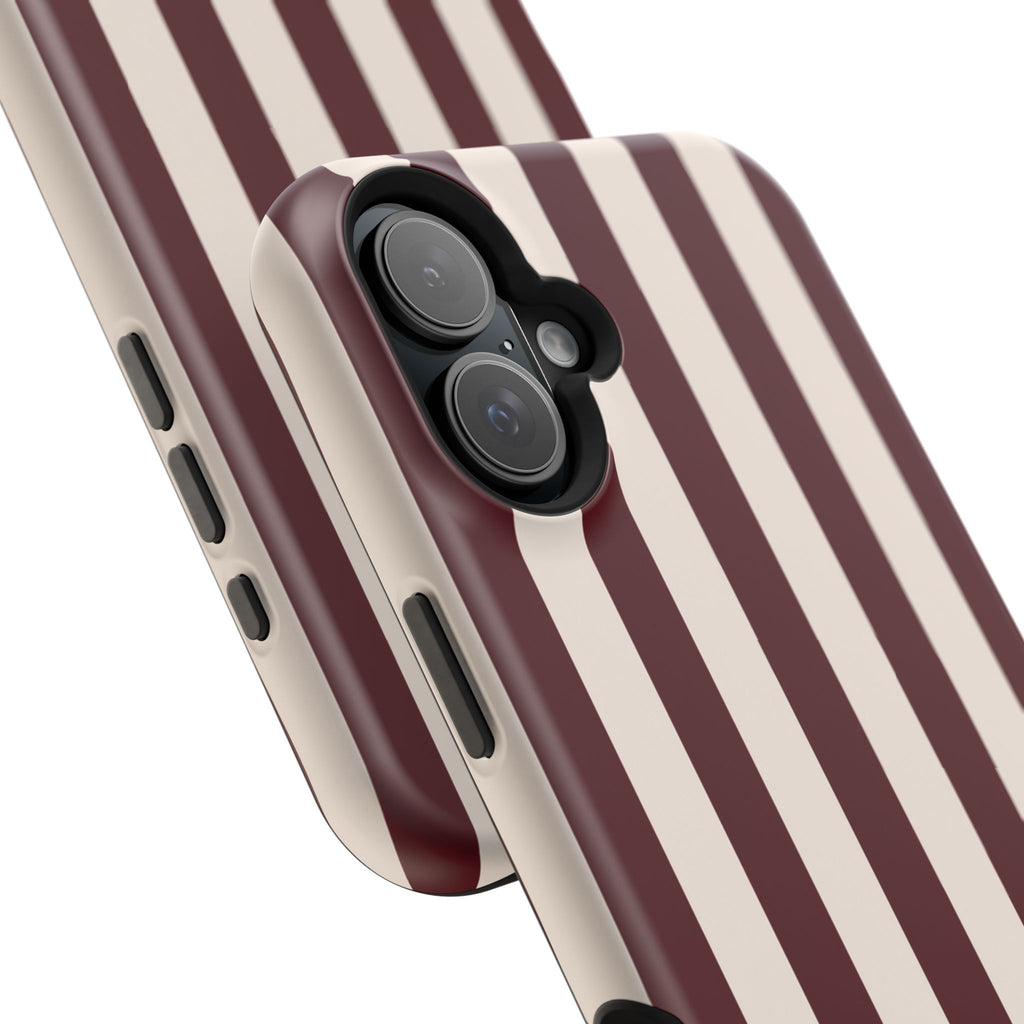 Burgundy Striped Magnetic Phone Case