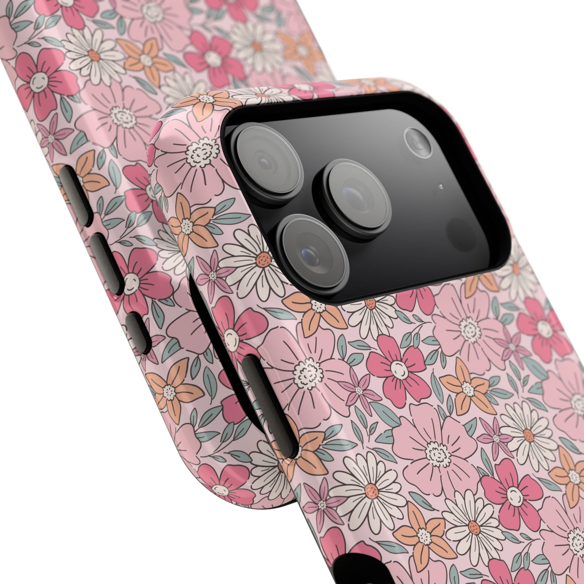 Pink Flowers Impact-Resistant Case