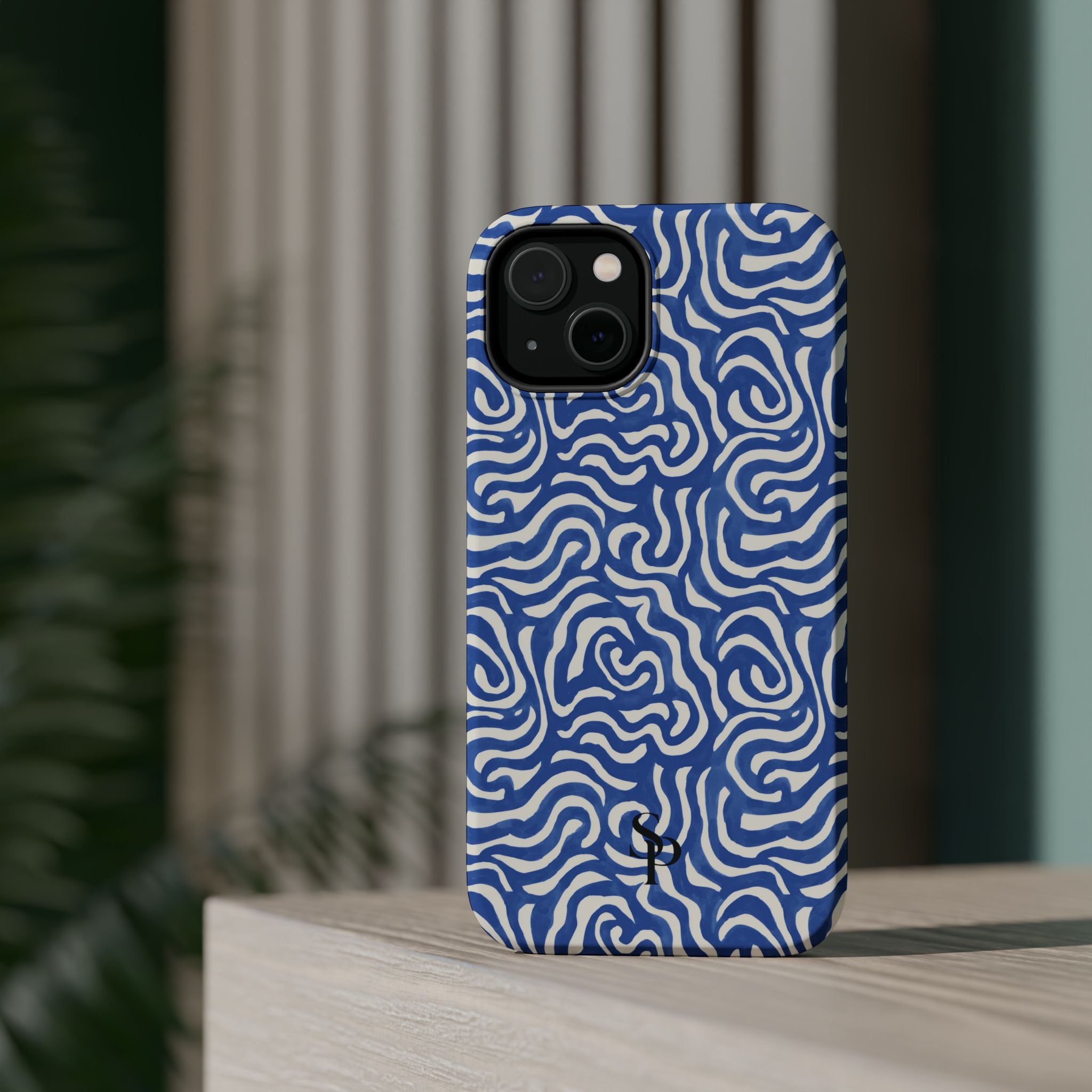 Blue Abstract Swirl Magnetic Impact Phone Case