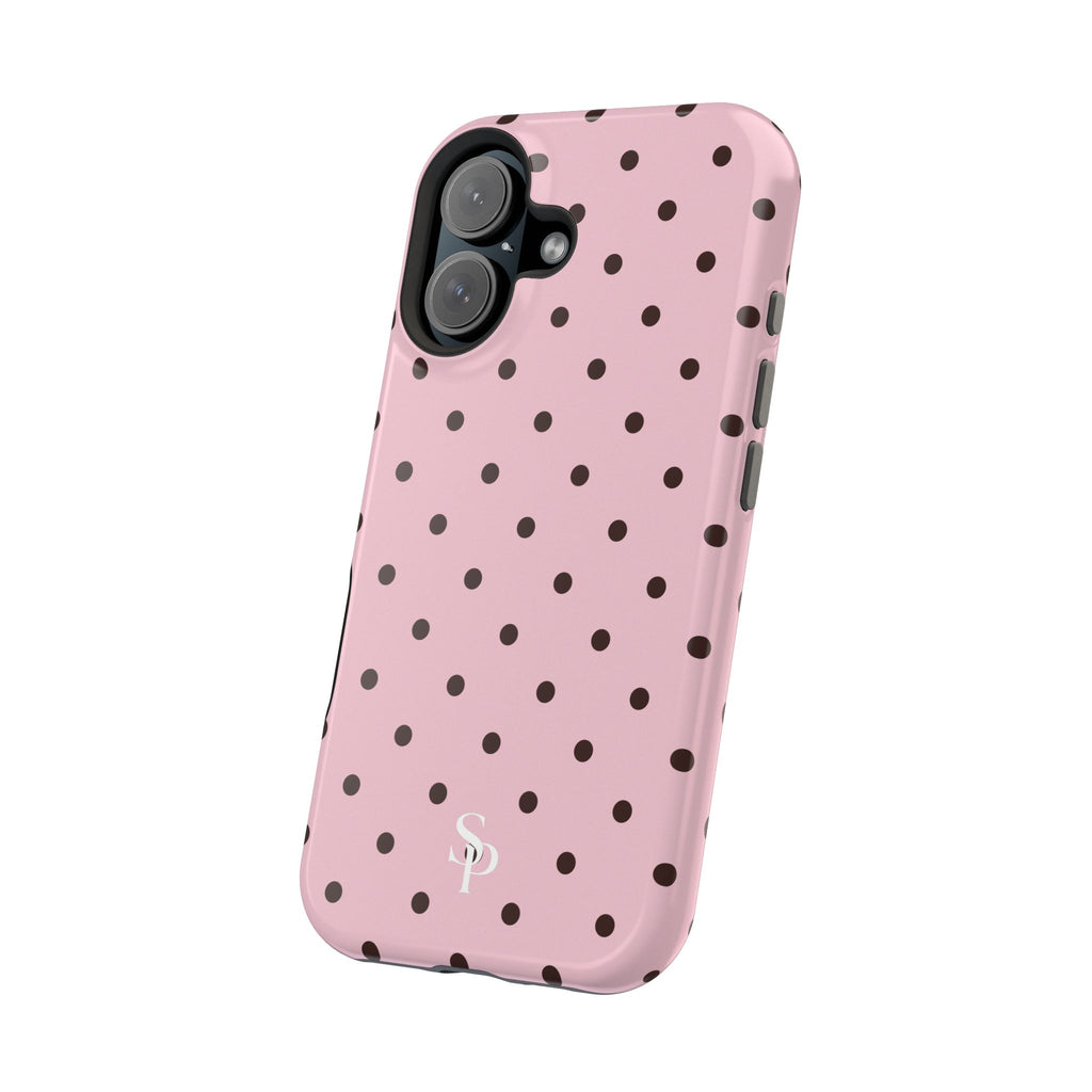 Pink Polka Dot Magnetic Impact Phone Case