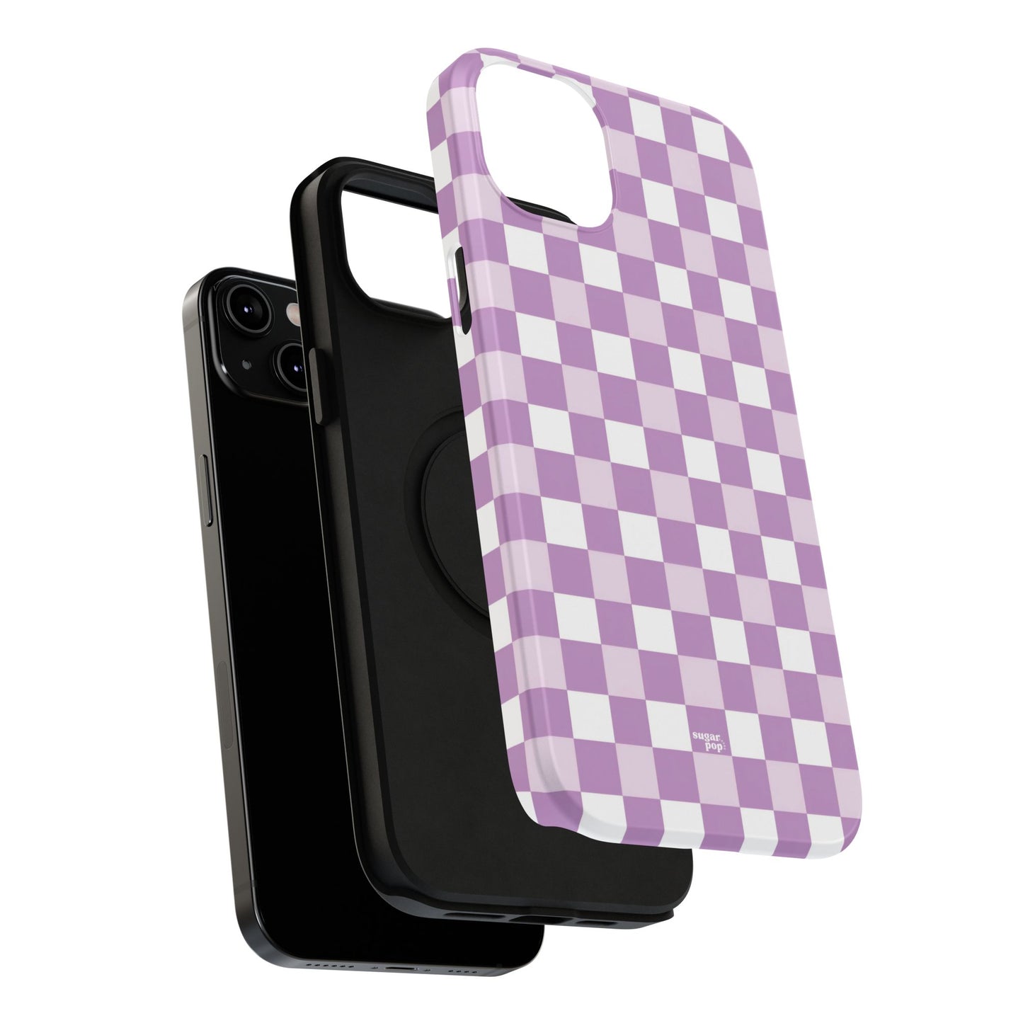 Purple Checkerboard Impact-Resistant Phone Case