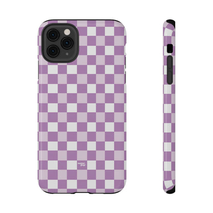 Purple Checkerboard Impact-Resistant Phone Case