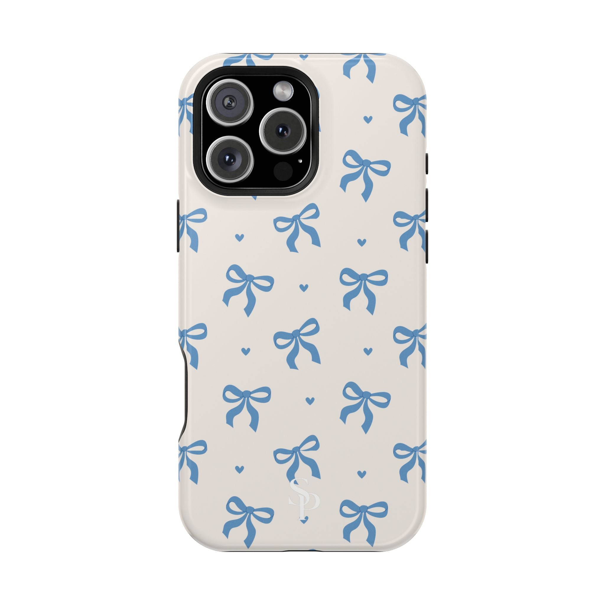 Blue Bow with Small Blue Hearts Magnetic Tough Case