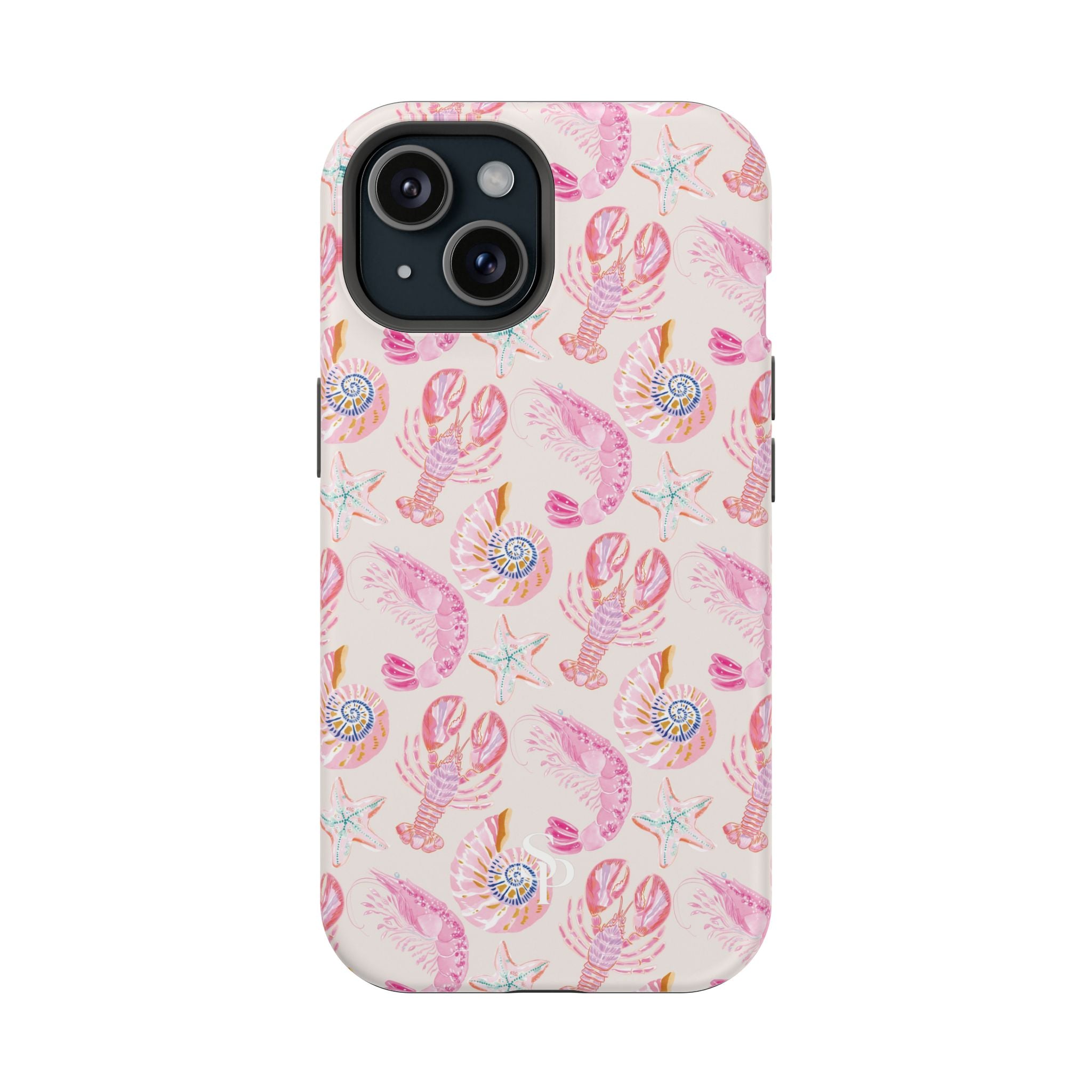 Pink Coastal Shell & Lobster Magnetic Impact-Resistant Phone Case