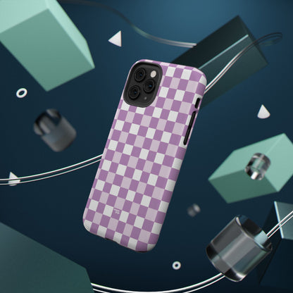 Purple Checkerboard Impact-Resistant Phone Case