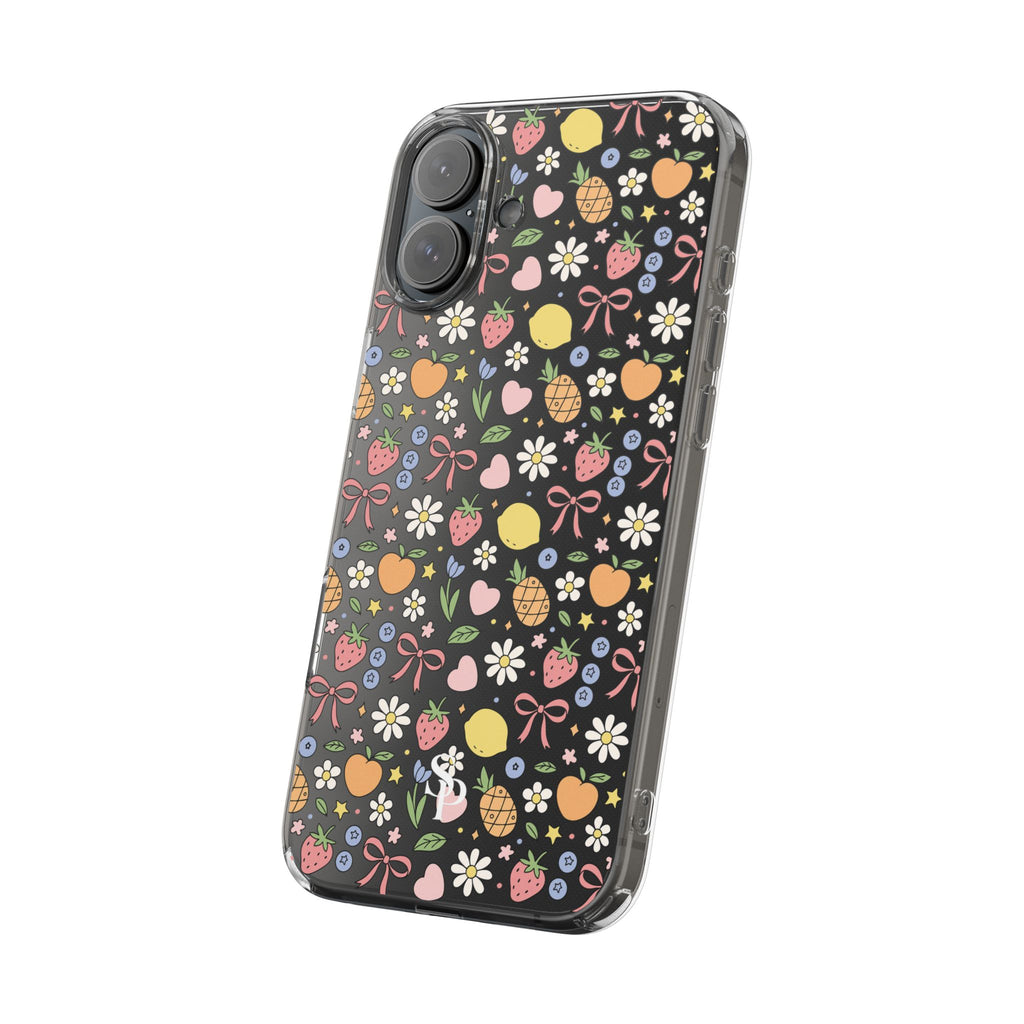 Fruit and Floral Pattern Clear Case