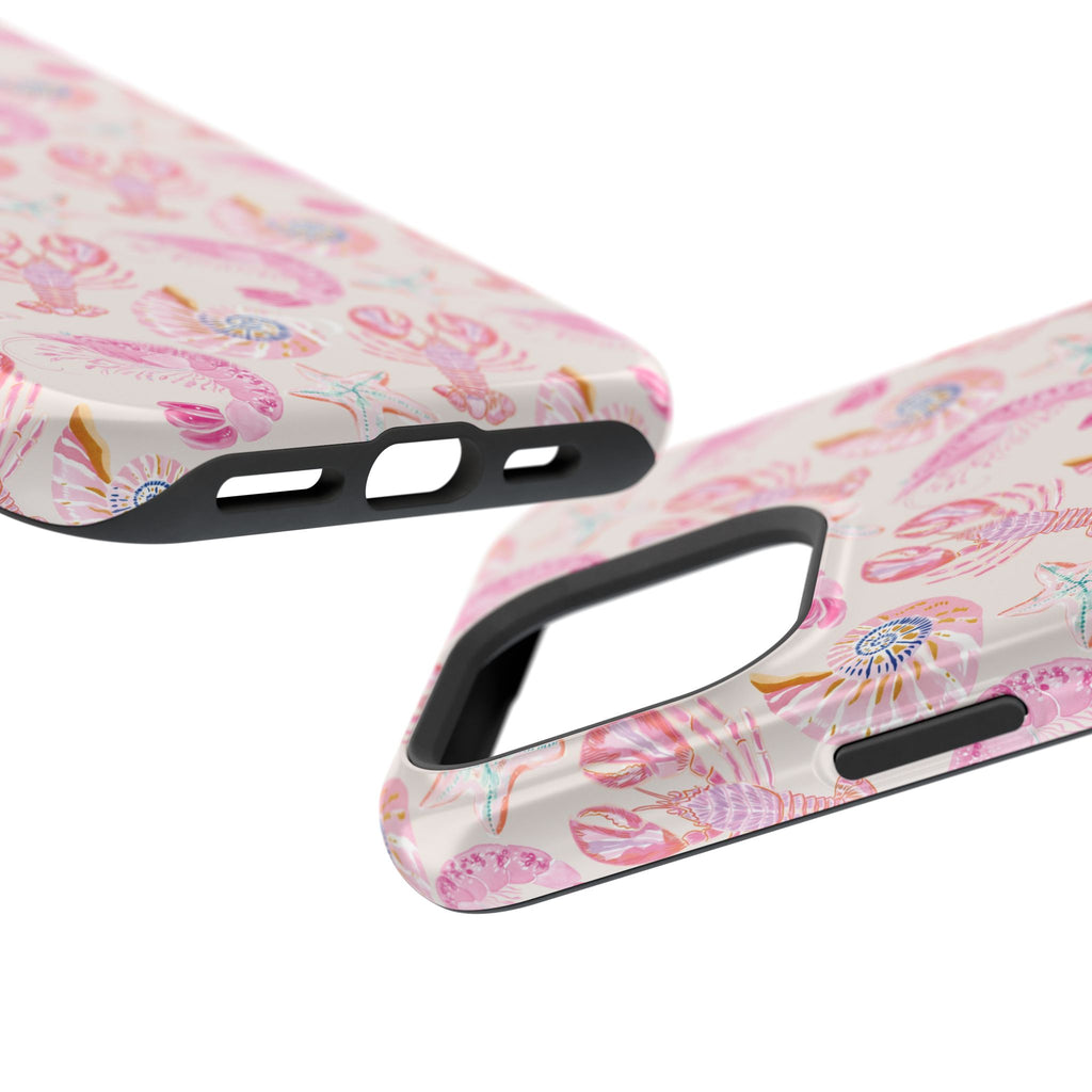 Pink Coastal Shell & Lobster Magnetic Impact-Resistant Phone Case