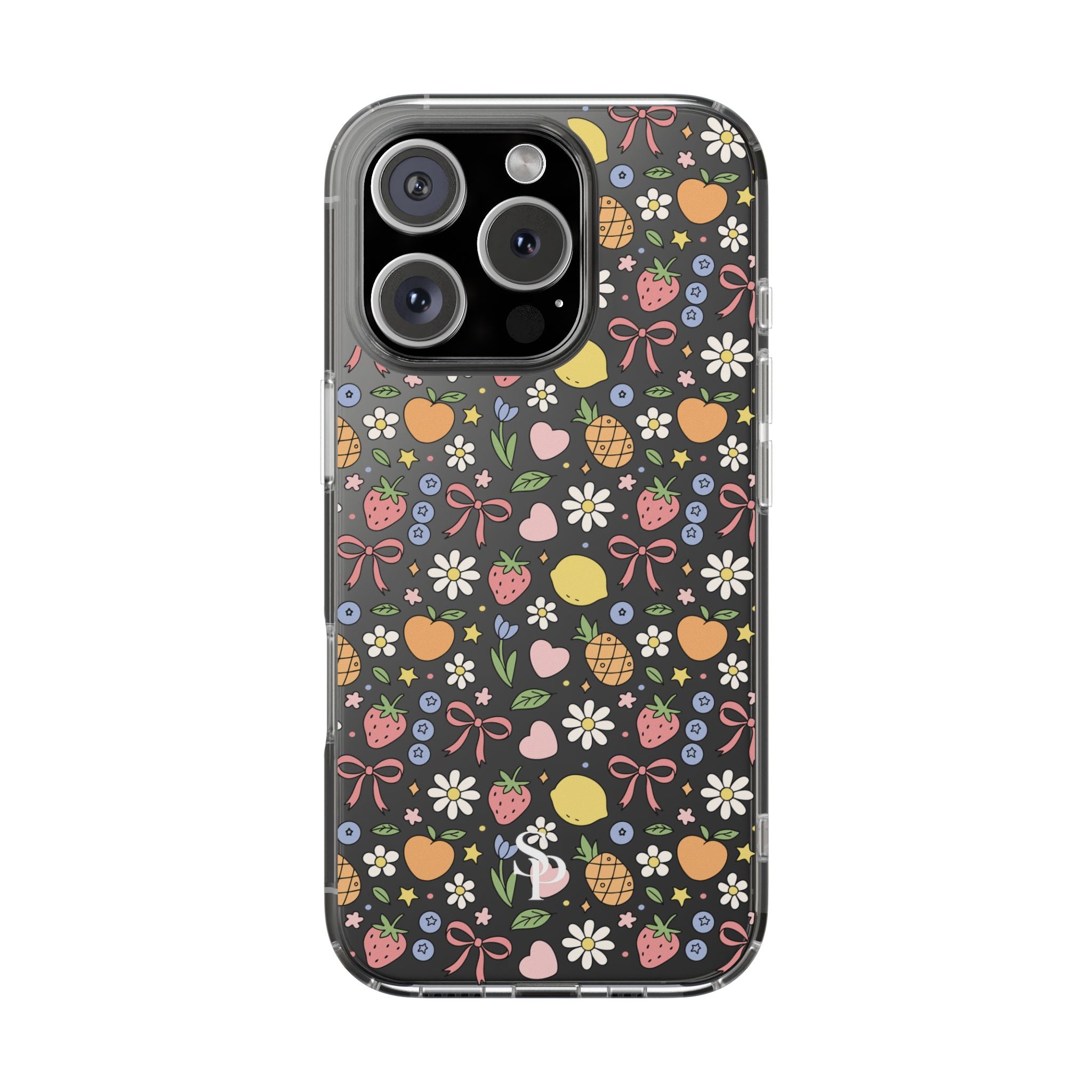 Fruit and Floral Pattern Clear Case