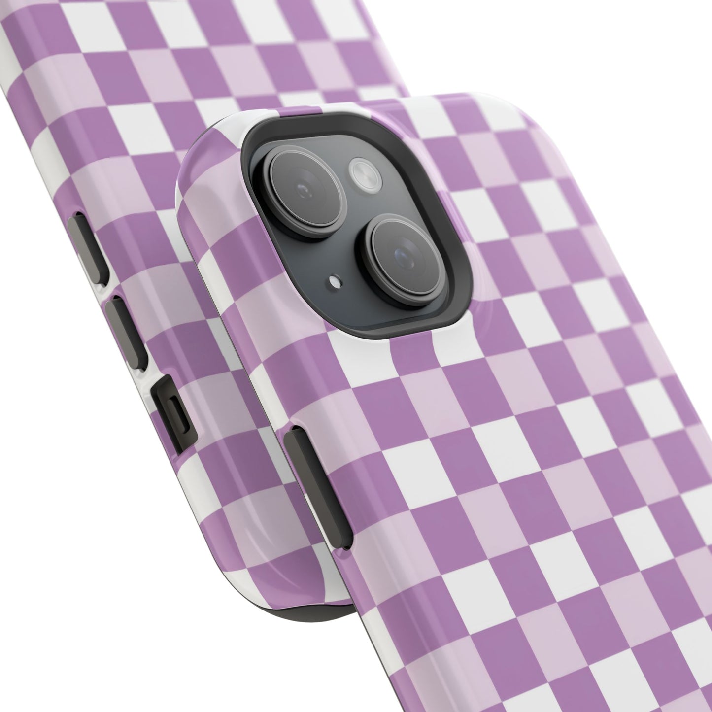 Purple Checkerboard Impact-Resistant Phone Case