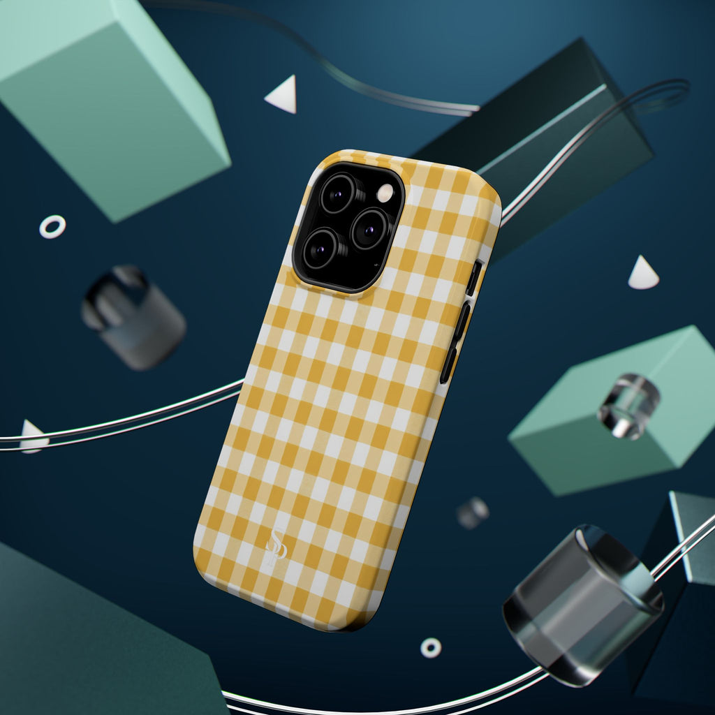 Yellow Gingham Magnetic Impact-Resistant Phone Case