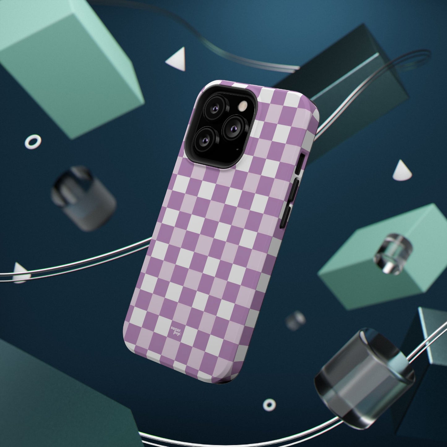 Purple Checkerboard Impact-Resistant Phone Case