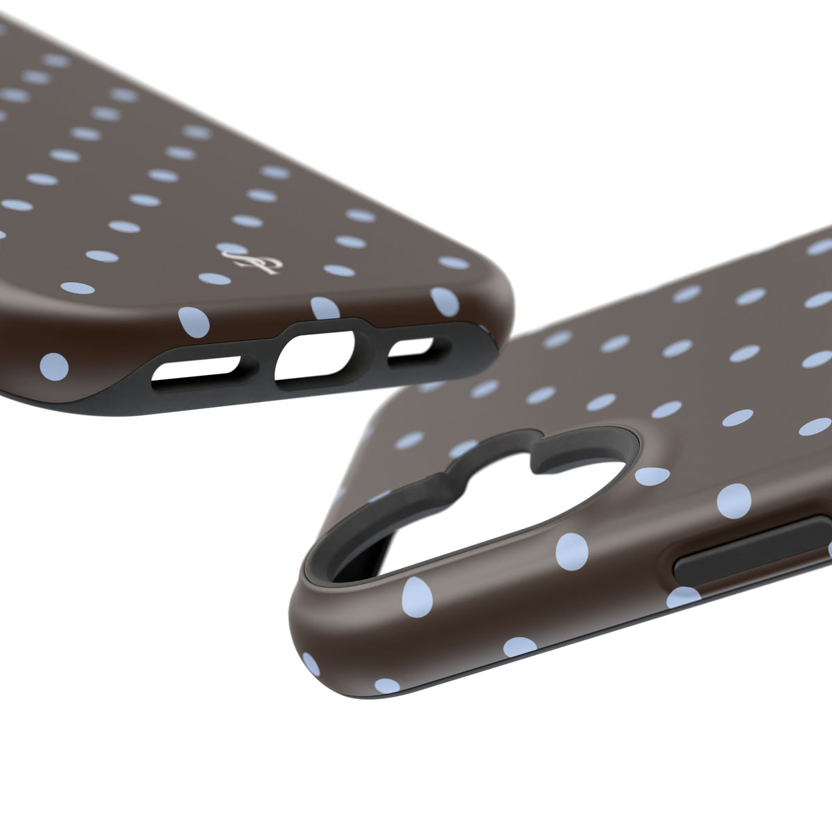 Brown & Light Blue Polka Dot Magnetic Phone Case