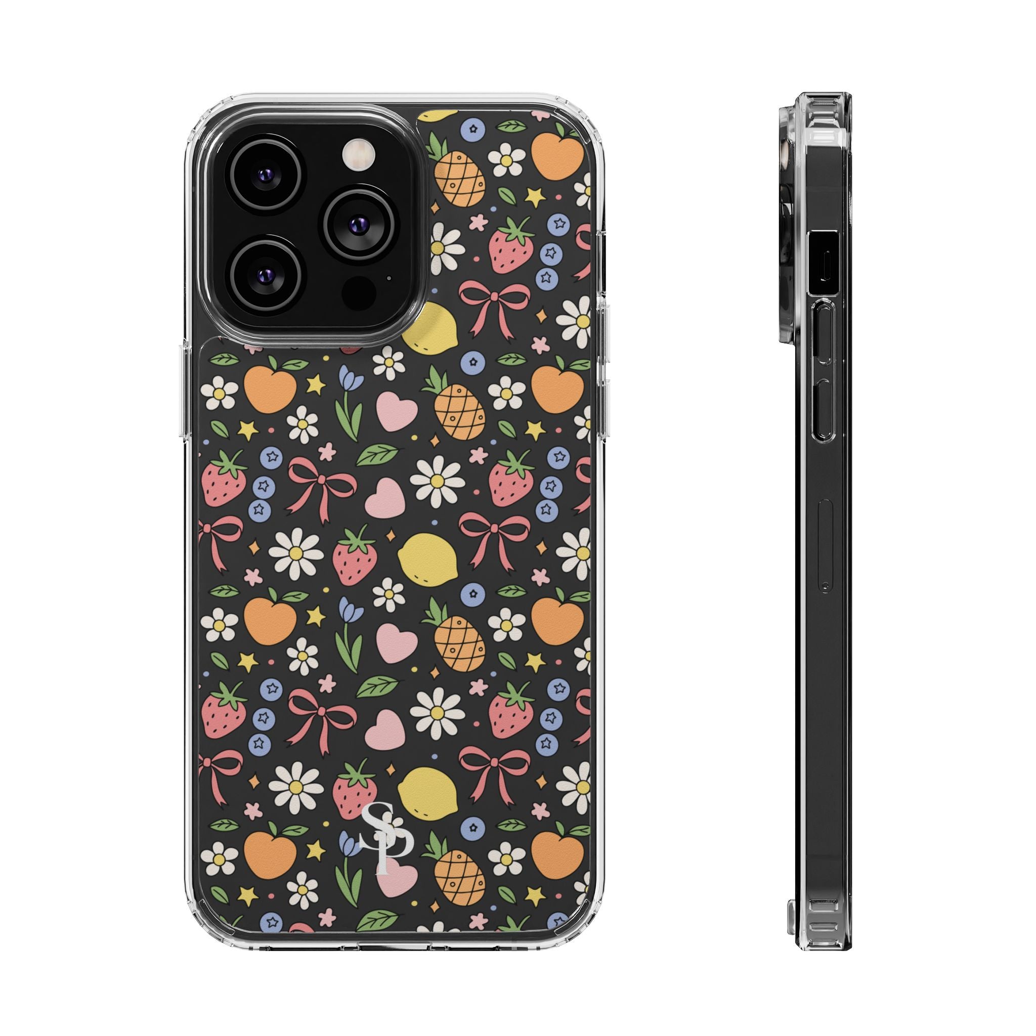 Fruit and Floral Pattern Clear Case