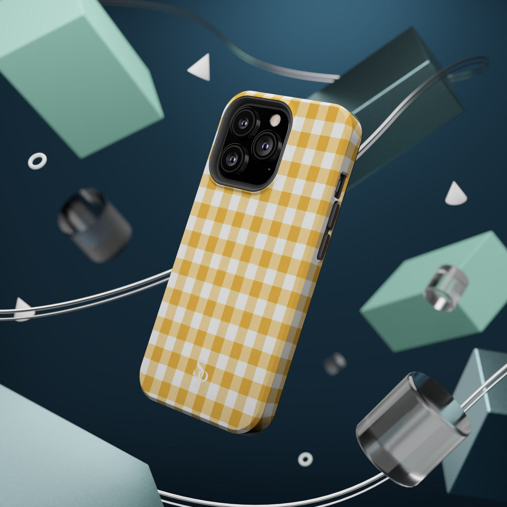 Yellow Gingham Magnetic Impact-Resistant Phone Case