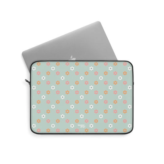 Floral Smiley Laptop Sleeve - Sugar Pop Cases