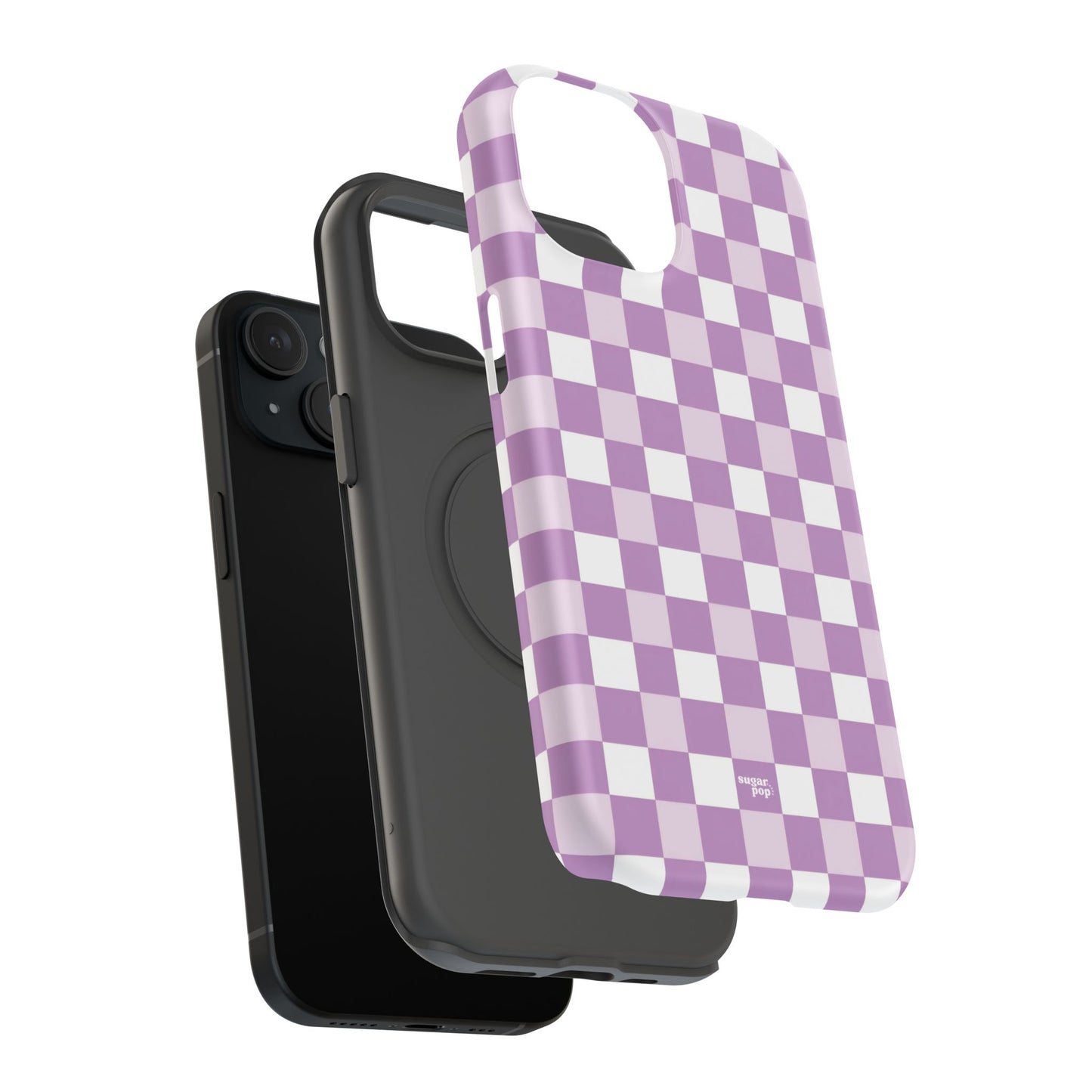 Purple Checkerboard Impact-Resistant Phone Case