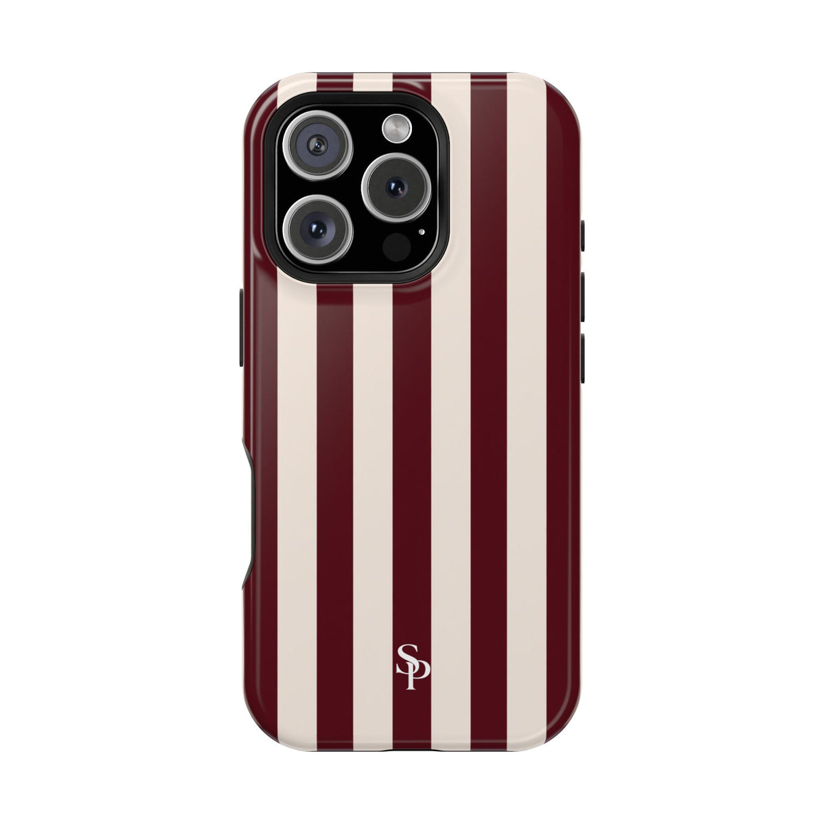 Burgundy Striped Magnetic Phone Case
