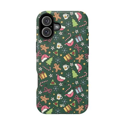 Green Festive Holiday Phone Case - Impact-Resistant Design for Christmas Cheer