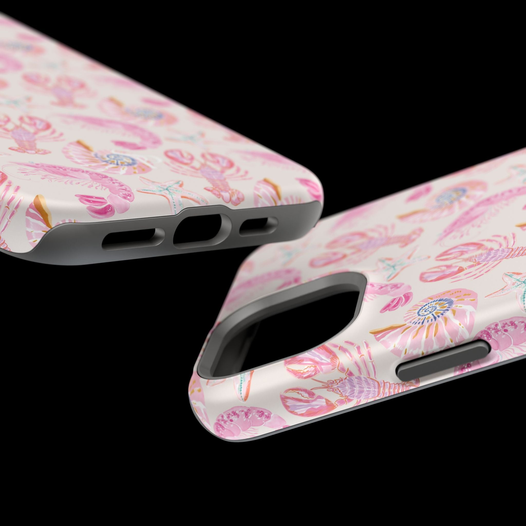 Pink Coastal Shell & Lobster Magnetic Impact-Resistant Phone Case
