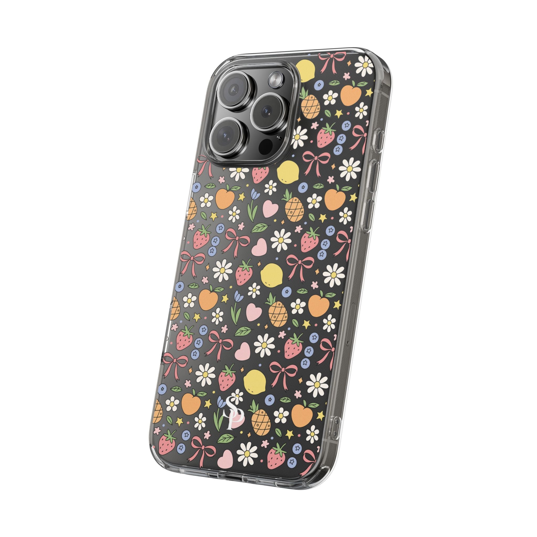 Fruit and Floral Pattern Clear Case