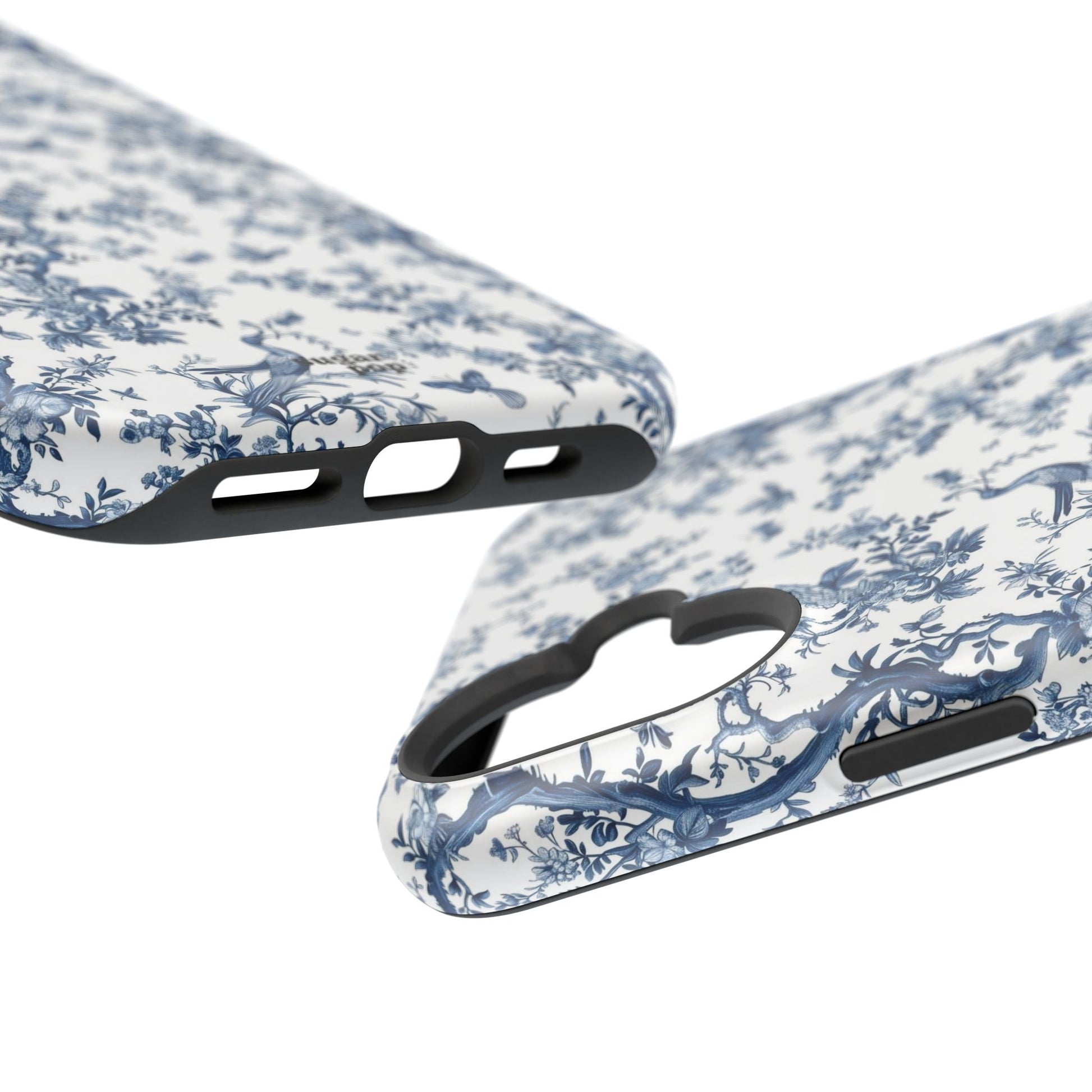 Blue Botanical Impact-Resistant Phone Case