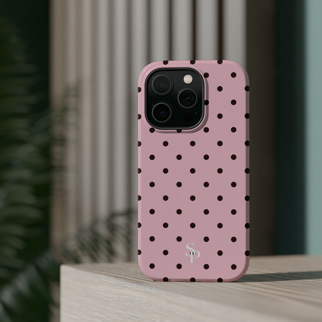 Pink Polka Dot Magnetic Impact Phone Case