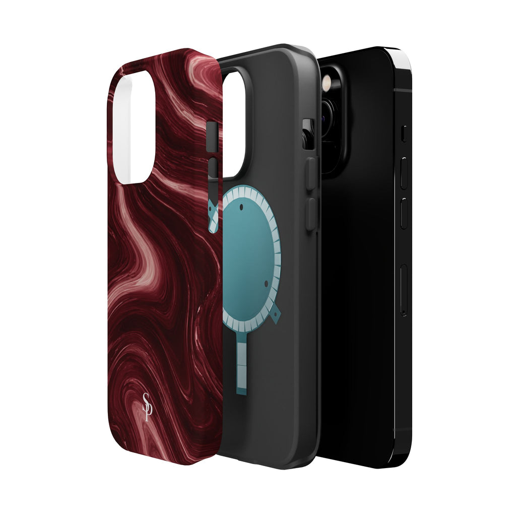 Burgundy Marble Magnetic Phone Case