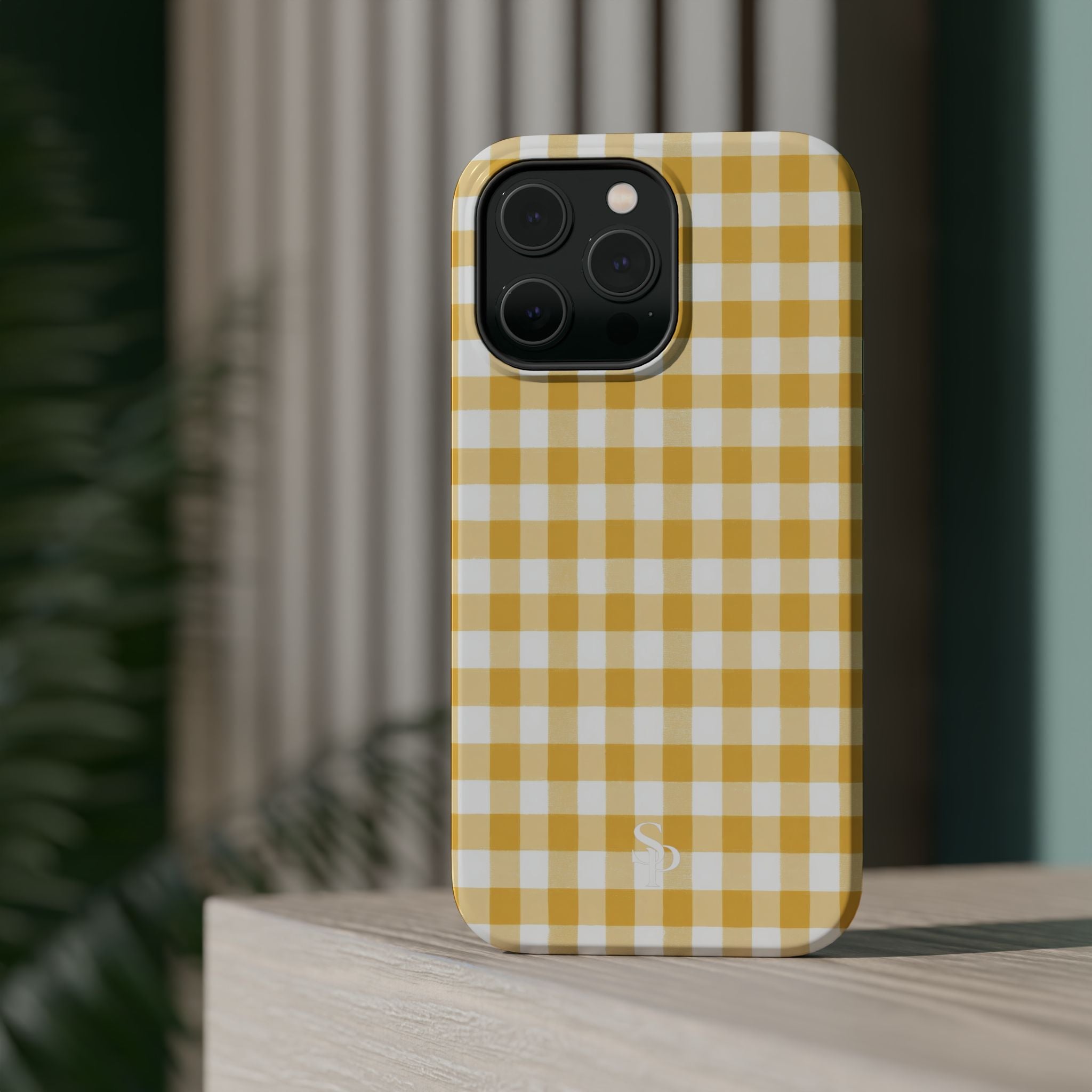 Yellow Gingham Magnetic Impact-Resistant Phone Case
