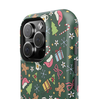 Green Festive Holiday Phone Case - Impact-Resistant Design for Christmas Cheer