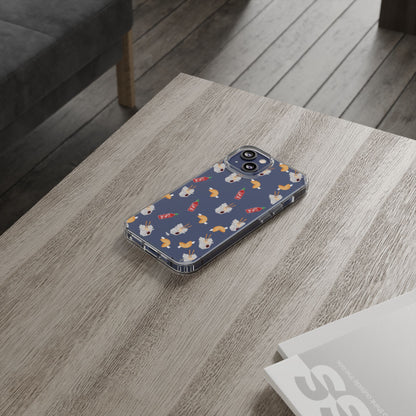 Take Out Food Pattern Clear Phone Case for Food Lovers