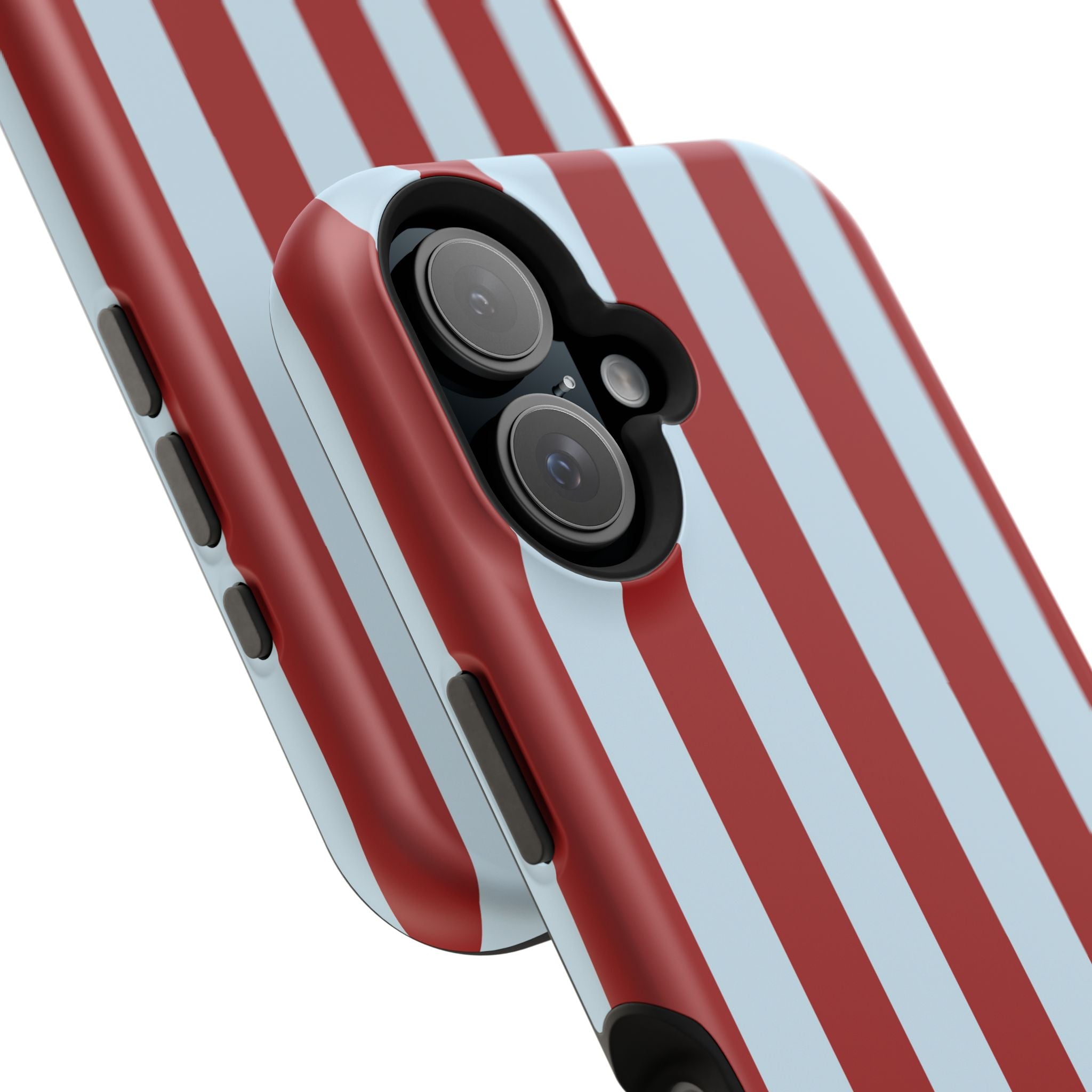 Red & Light Blue Vertical Stripe Magnetic Impact-Resistant Phone Case