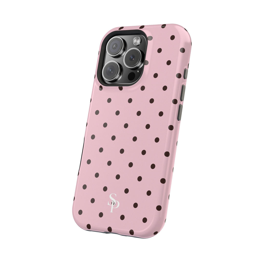 Pink Polka Dot Magnetic Impact Phone Case