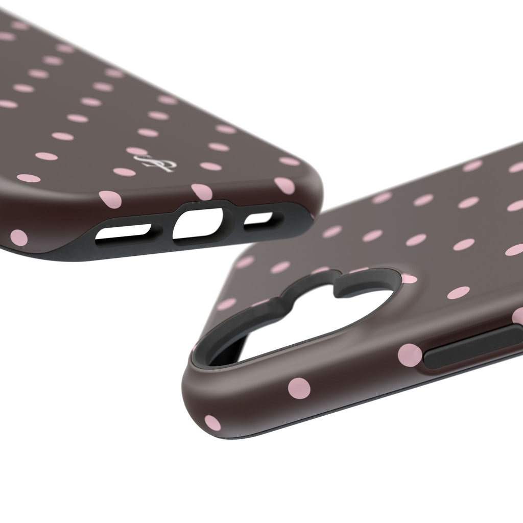 Brown Polka Dot Magnetic Impact-Resistant Phone Case