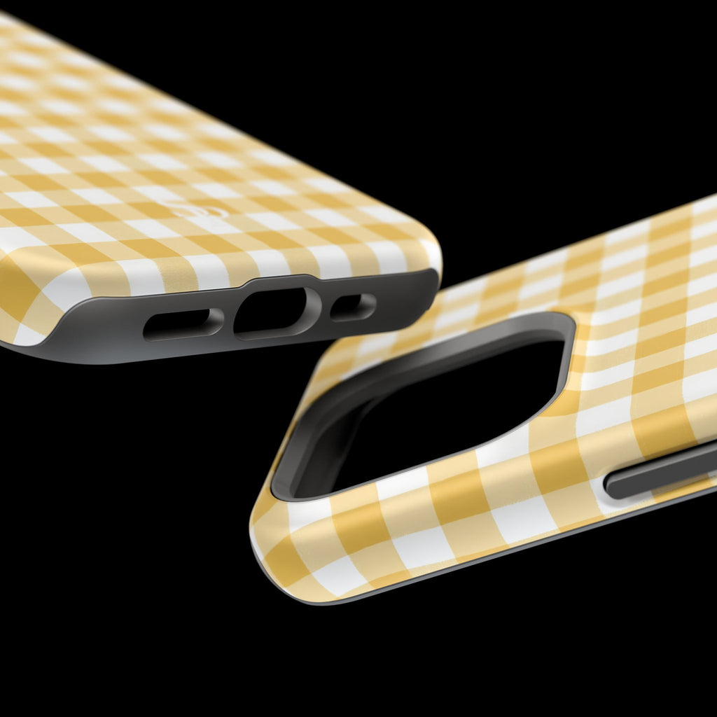 Yellow Gingham Magnetic Impact-Resistant Phone Case
