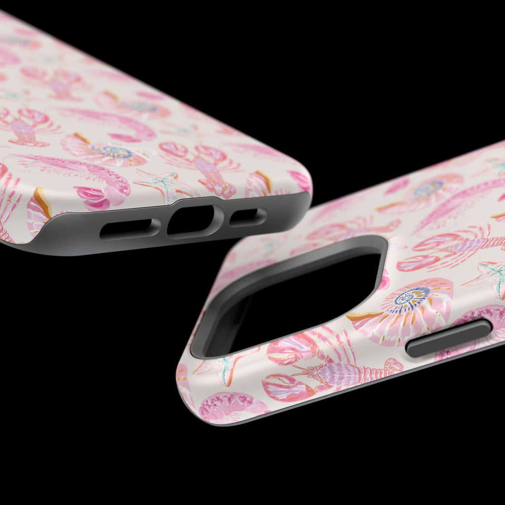 Pink Coastal Shell & Lobster Magnetic Impact-Resistant Phone Case