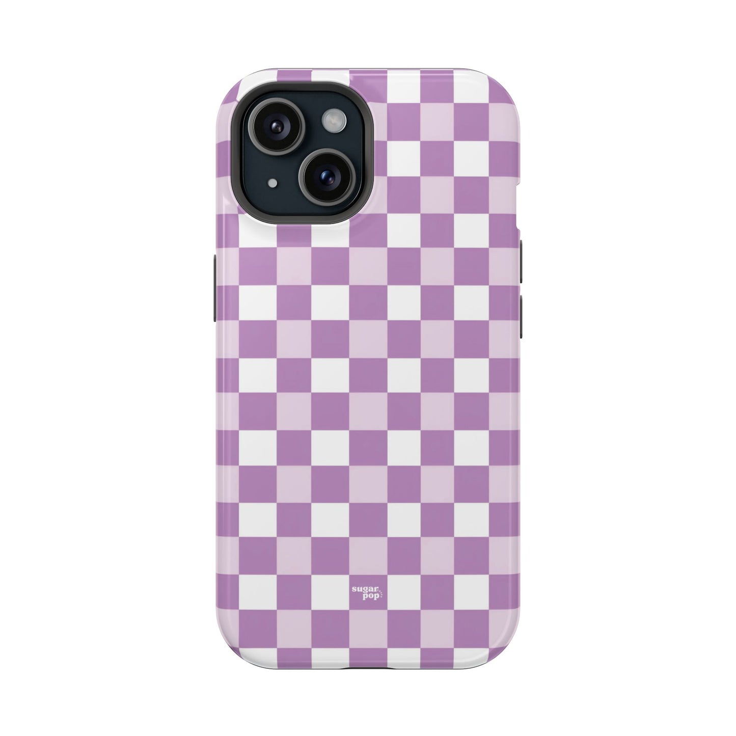 Purple Checkerboard Impact-Resistant Phone Case