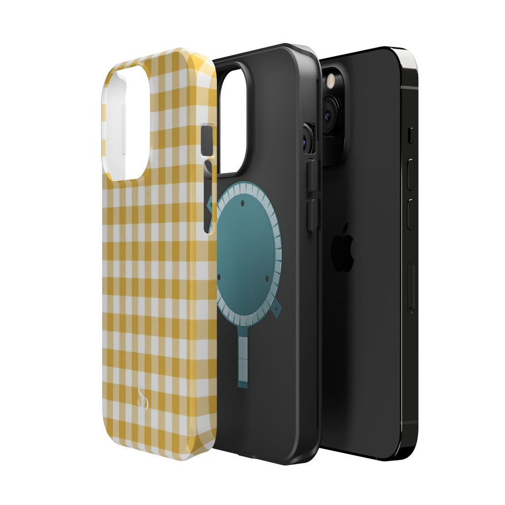 Yellow Gingham Magnetic Impact-Resistant Phone Case