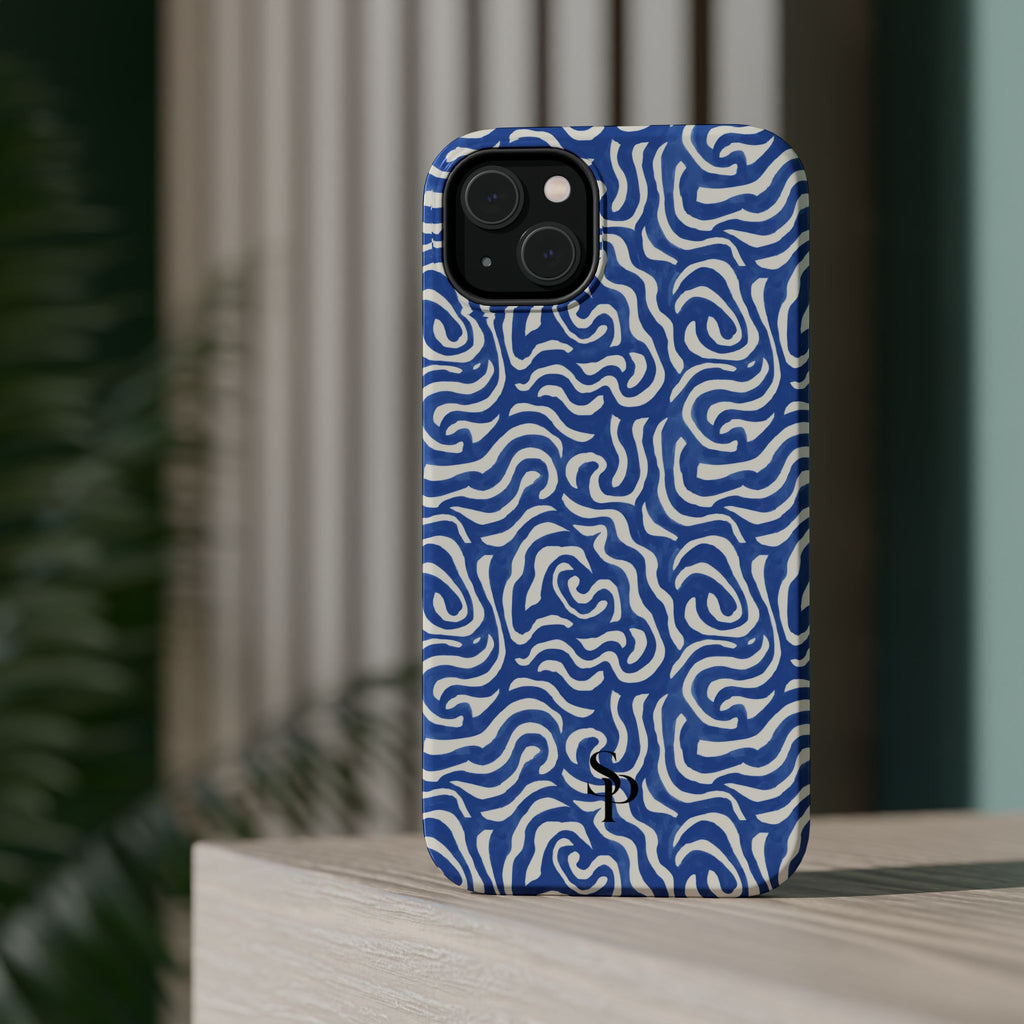 Blue Abstract Swirl Magnetic Impact Phone Case