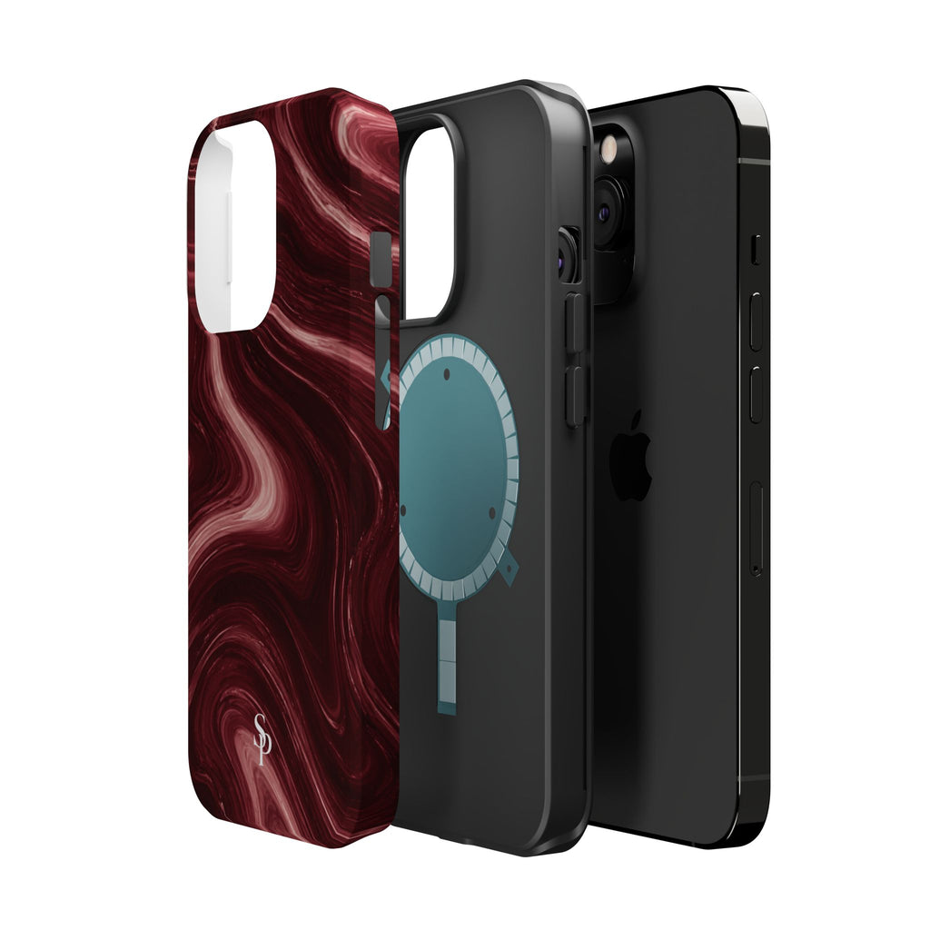 Burgundy Marble Magnetic Phone Case