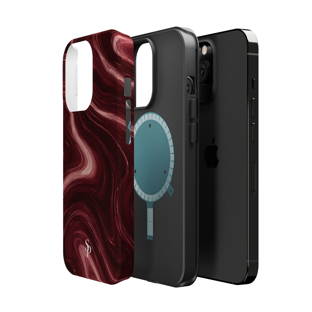 Burgundy Marble Magnetic Phone Case