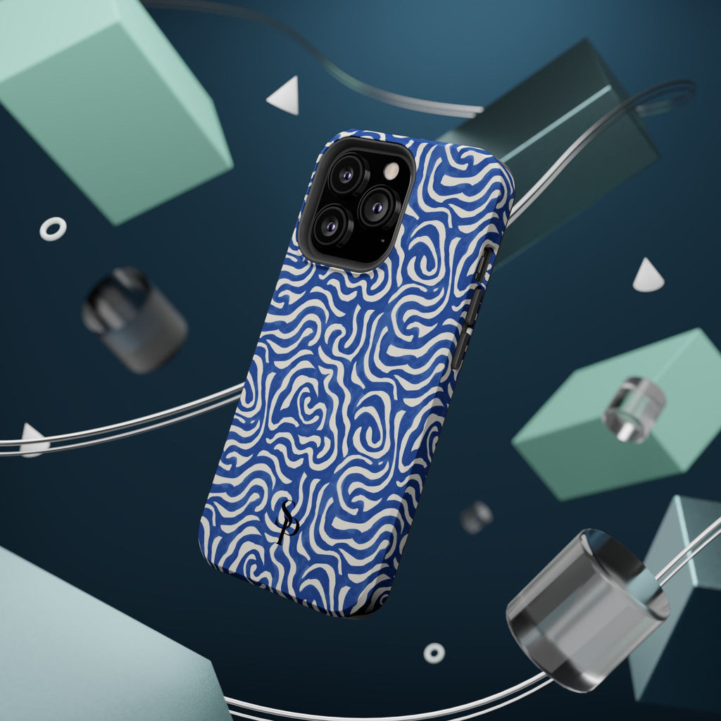 Blue Abstract Swirl Magnetic Impact Phone Case
