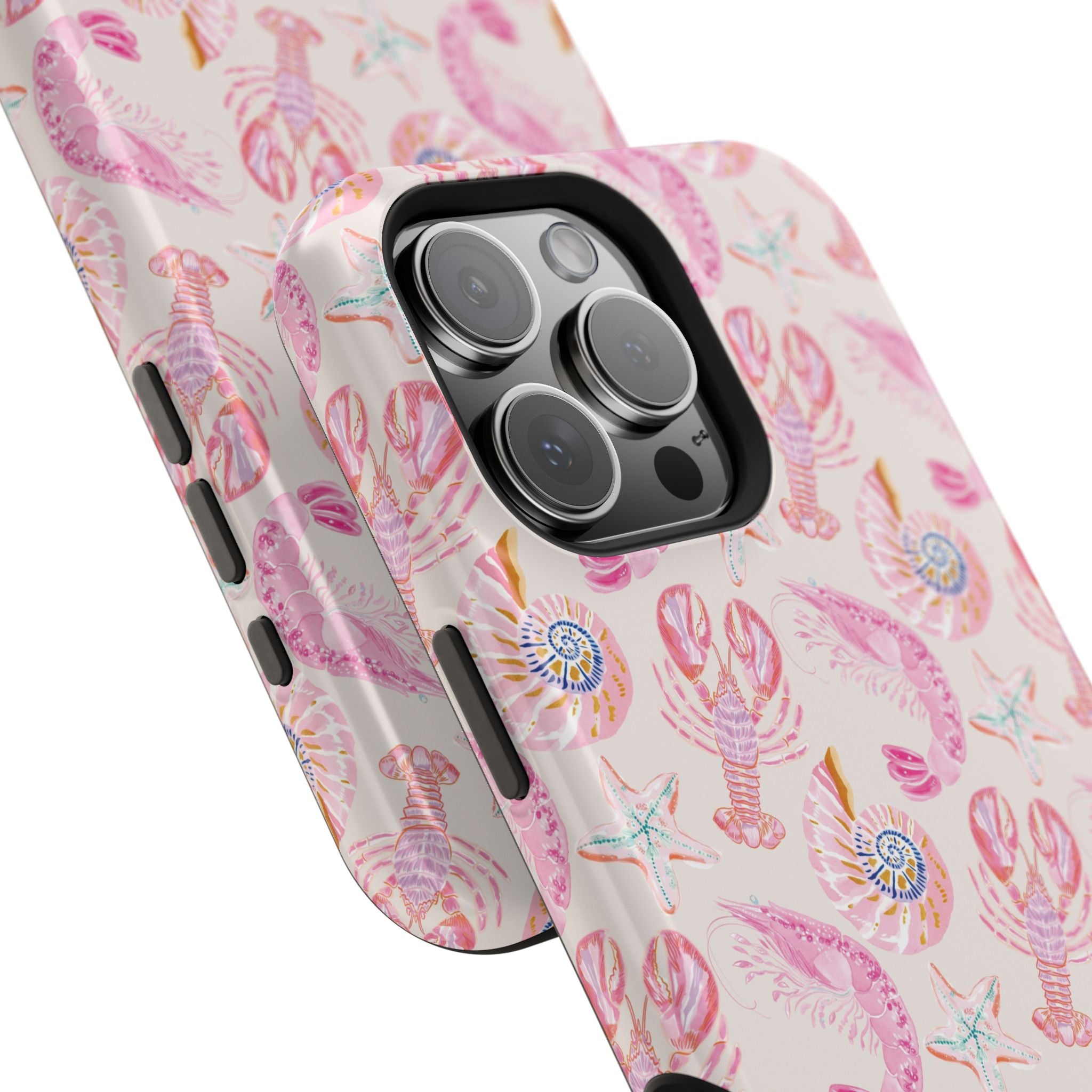Pink Coastal Shell & Lobster Magnetic Impact-Resistant Phone Case