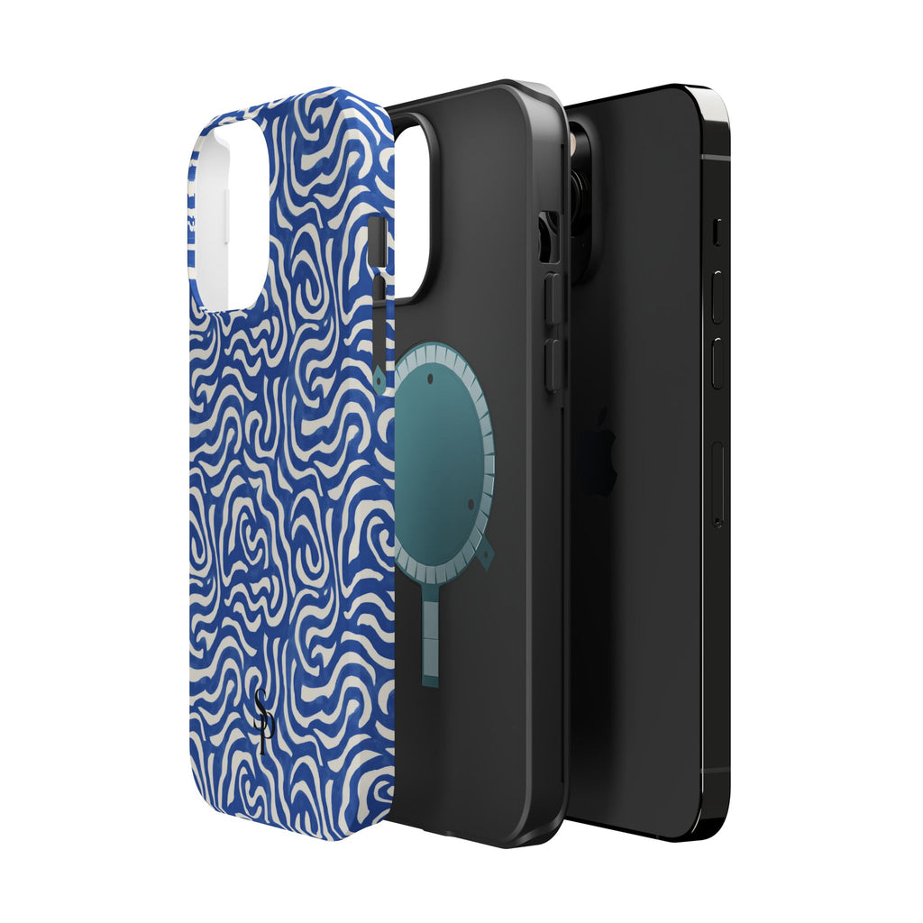 Blue Abstract Swirl Magnetic Impact Phone Case