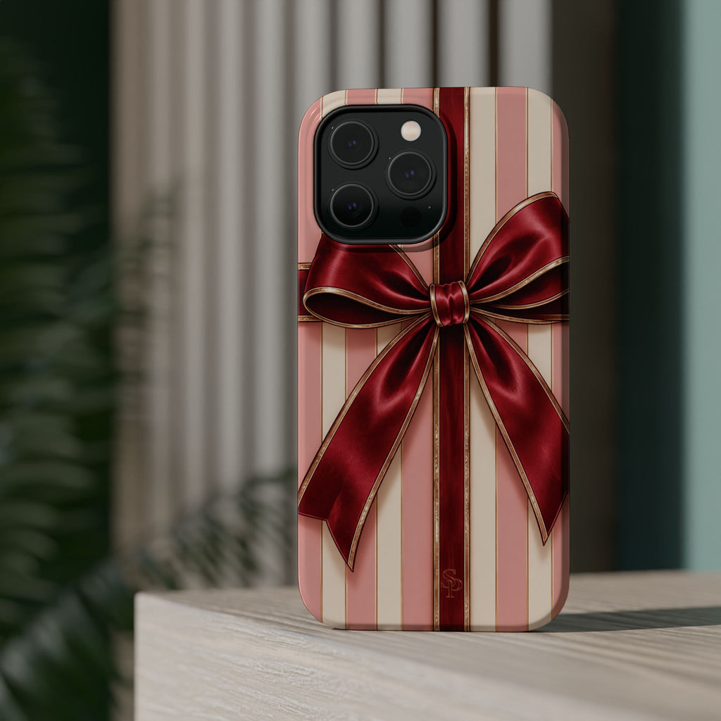 Red Bow Gift Wrap Magnetic Phone Case