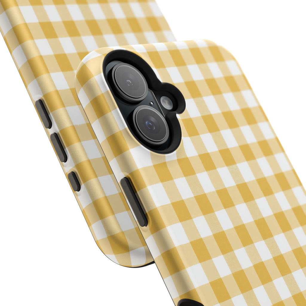 Yellow Gingham Magnetic Impact-Resistant Phone Case