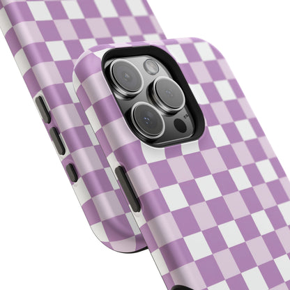 Purple Checkerboard Impact-Resistant Phone Case