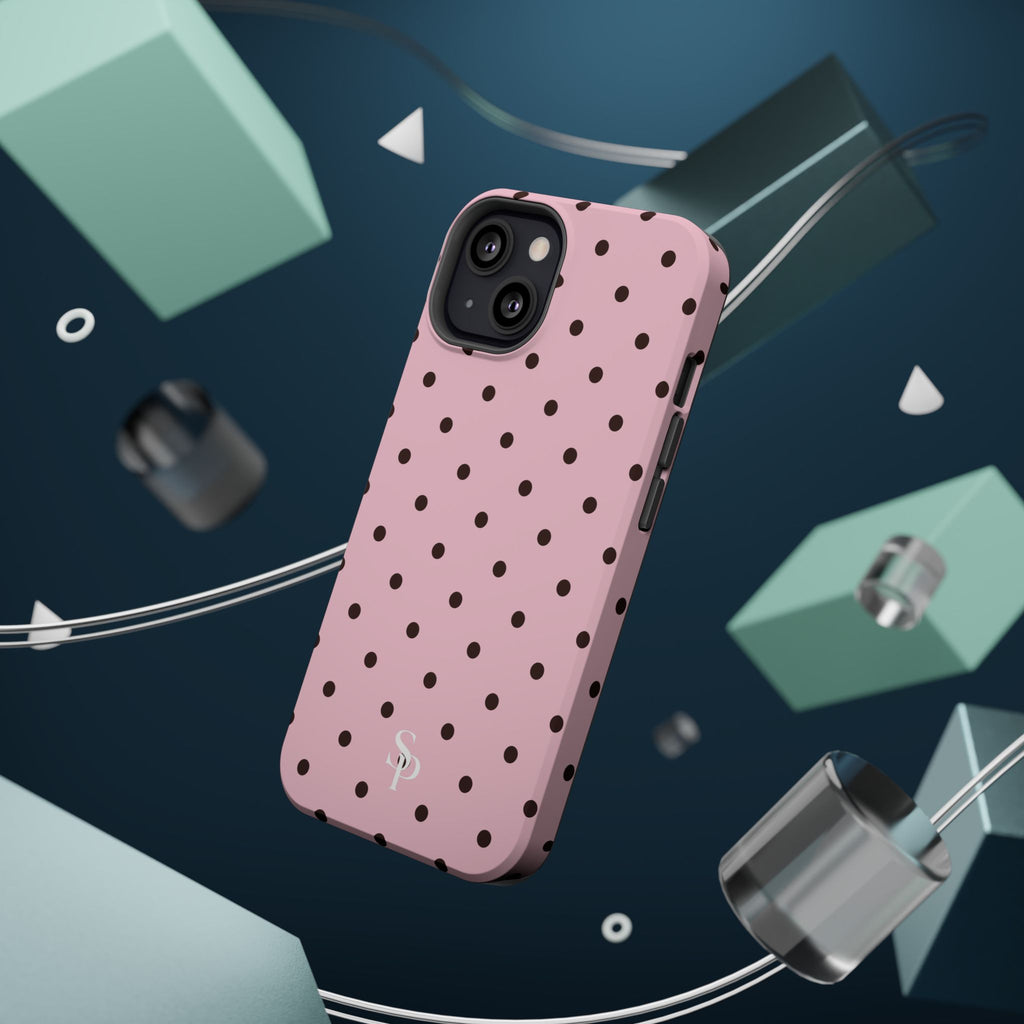 Pink Polka Dot Magnetic Impact Phone Case