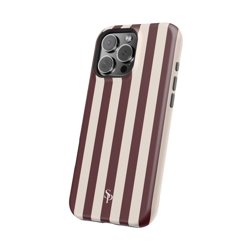 Burgundy Striped Magnetic Phone Case