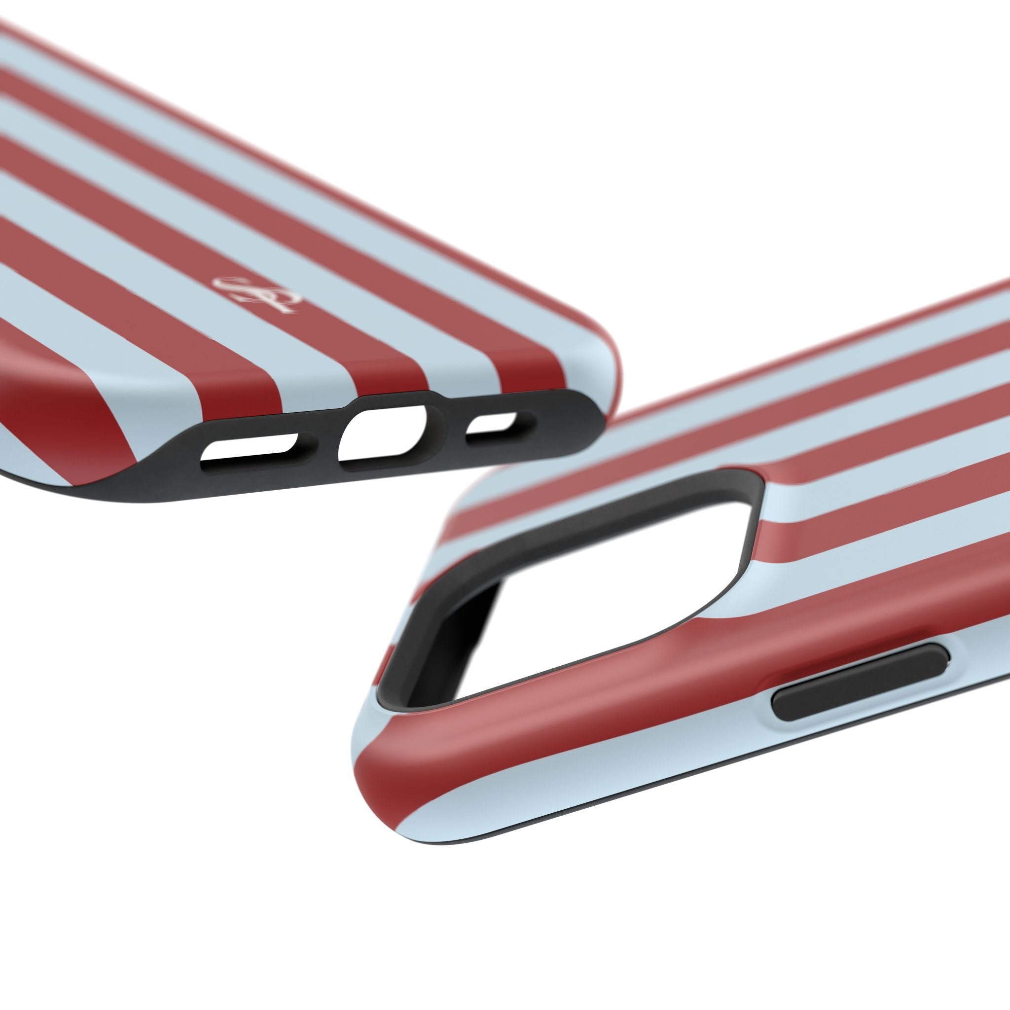Red & Light Blue Vertical Stripe Magnetic Impact-Resistant Phone Case