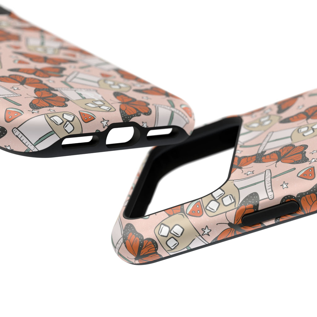 Iced Coffee & Butterfly Impact-Resistant Cases
